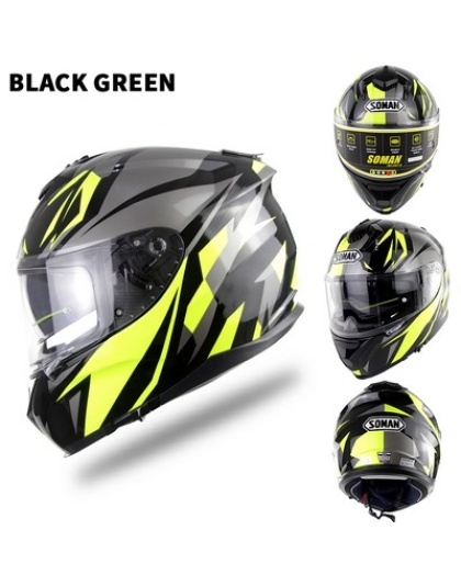 Motorcycle Racing Helmet With Double Lenses