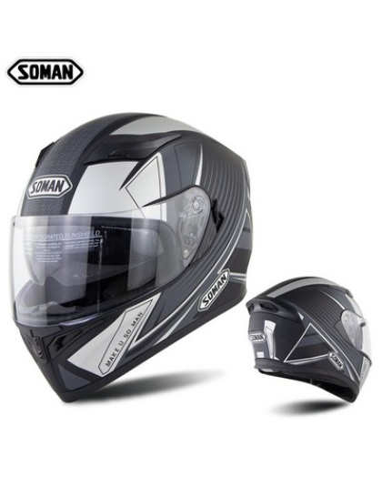 Full Face Motorcycle Helmet With Dual Lens Pearl White XL