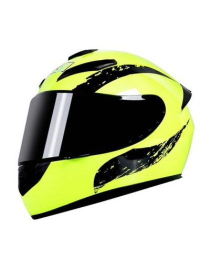 Moodular Motorcycle Helmet With Inner Sun Visor XXL Yellow