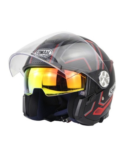 Dual Visor Half Face Motorcycle Helmet