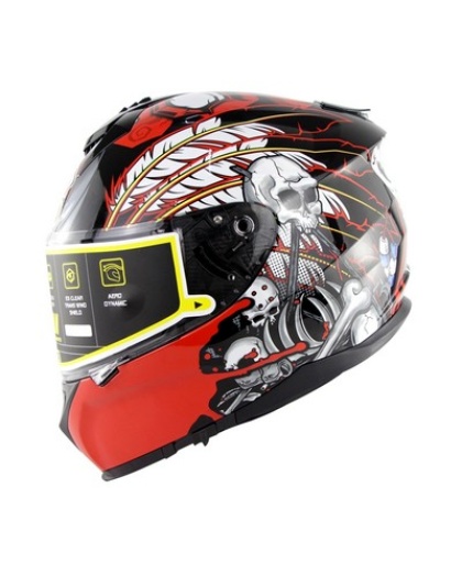 Skull Design Motorcycle Racing Helmet With Double Lenses